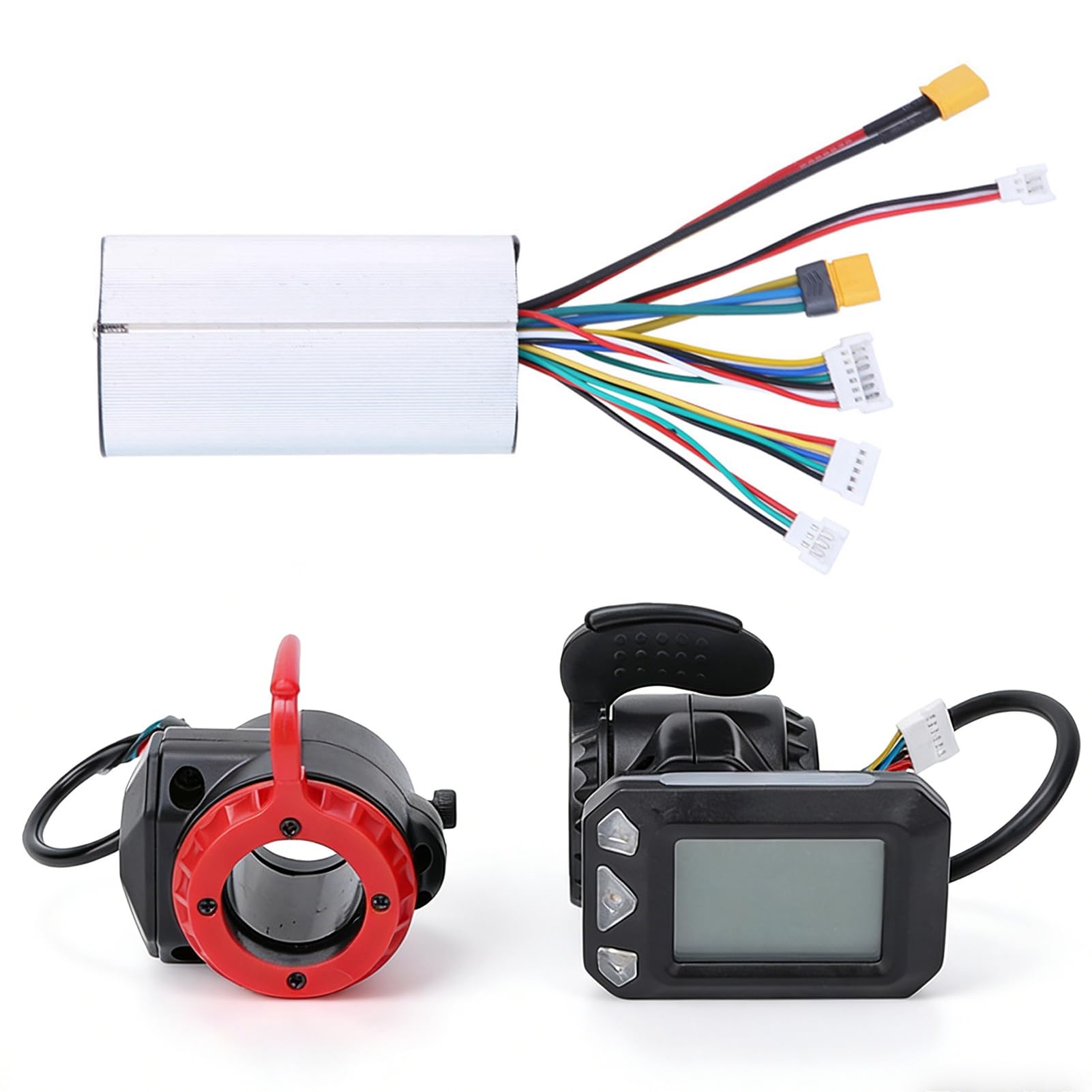 Agatige Motor Brushless Controller, 24V 250W 12A Aluminum Alloy 5.5 Inch Electric Bike Controller LCD Display Panel Set for Electric Bike Scooter (Controller+Accelerator+Brake)