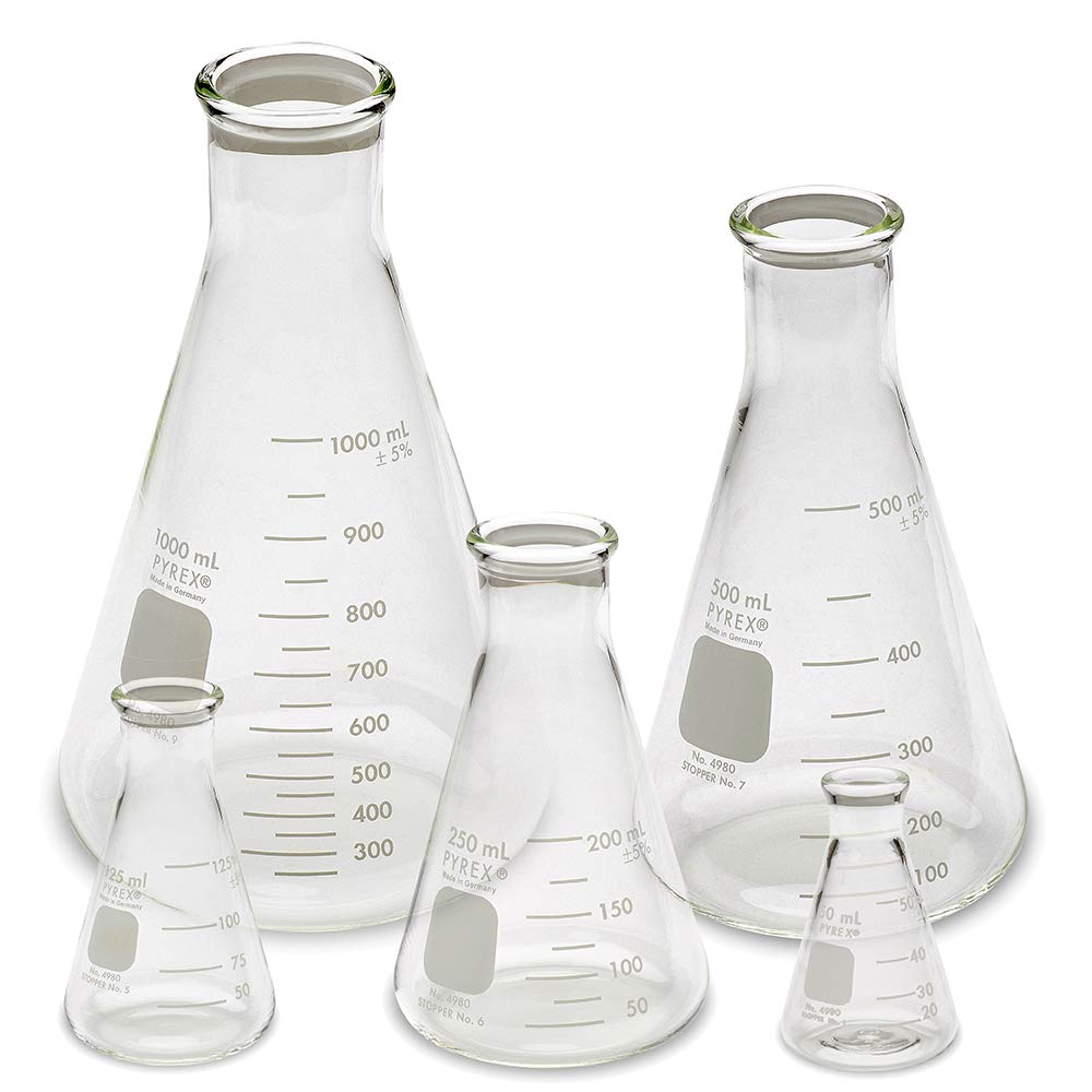 Corning Pyrex 4980Series, Narrow Mouth Erlenmeyer Flask Sets