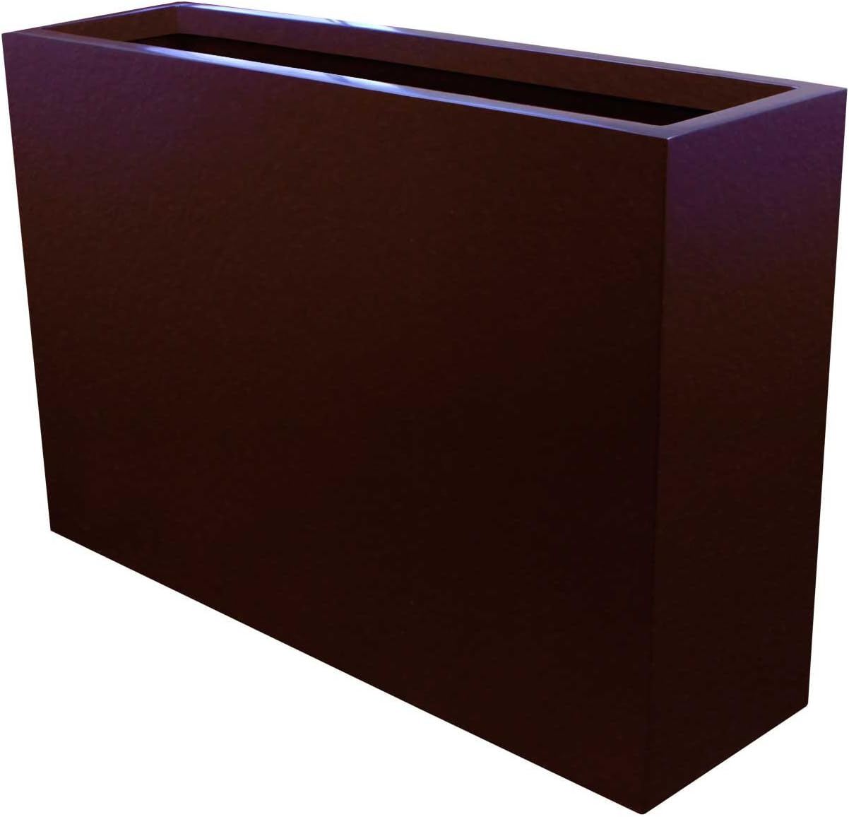 36” Long Milano Narrow Rectangular Modern Outdoor Planter Box | 10” Deep, 24” Tall | Decorative Fiberglass Flower Pot for The Garden, Patio, Home or Office - Cocoa Brown Finish