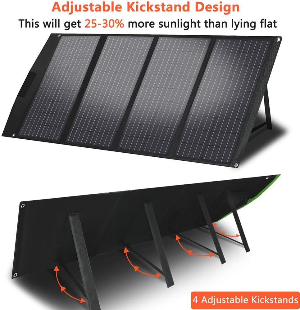 TwelSeavan Solar Panel 120W, Foldable Portable Solar Panel Charger for Jackery/EF ECOFLOW/Goal Zero/Rockpals Power Station, 4 Ports with USB3.0, TypeC for Outdoor Camping RV Phone Laptop Tablet Camera : Electronics