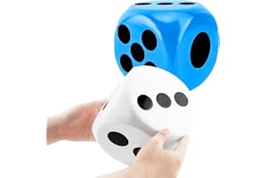 Cotiny 2 Pieces 6 Inches Large Foam Dice Set Giant Foam Dice Soft Dot Dice Toy for Family Educational Toys Parent Child Board Games Nights Casino Themed Party Decoration (Color Set 3)