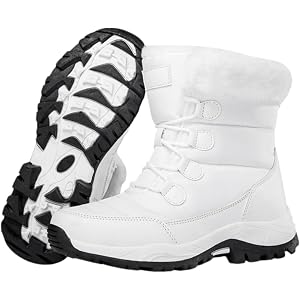 TVNGDLI Women Snow Boots Warm Fur Lined Ankle Booties Hiking Climbing Shoes for Lace Up Anti-Slip