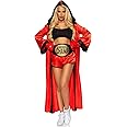 Leg Avenue womens 5 Pc Knockout Champ Boxer Costume With Crop Top, Shorts, Satin Hooded Robe, Champion Belt, Boxing Gloves