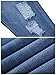 Men's Vintage Blue Straight Fit Jeans Destroyed Distressed Denim Pants with Knee Rips 36