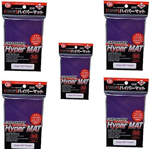 KMC Hyper Matte Sleeves Purple 5 Sets (5 Packs/total 400 Sheets) (Japan Import) Made in Japan