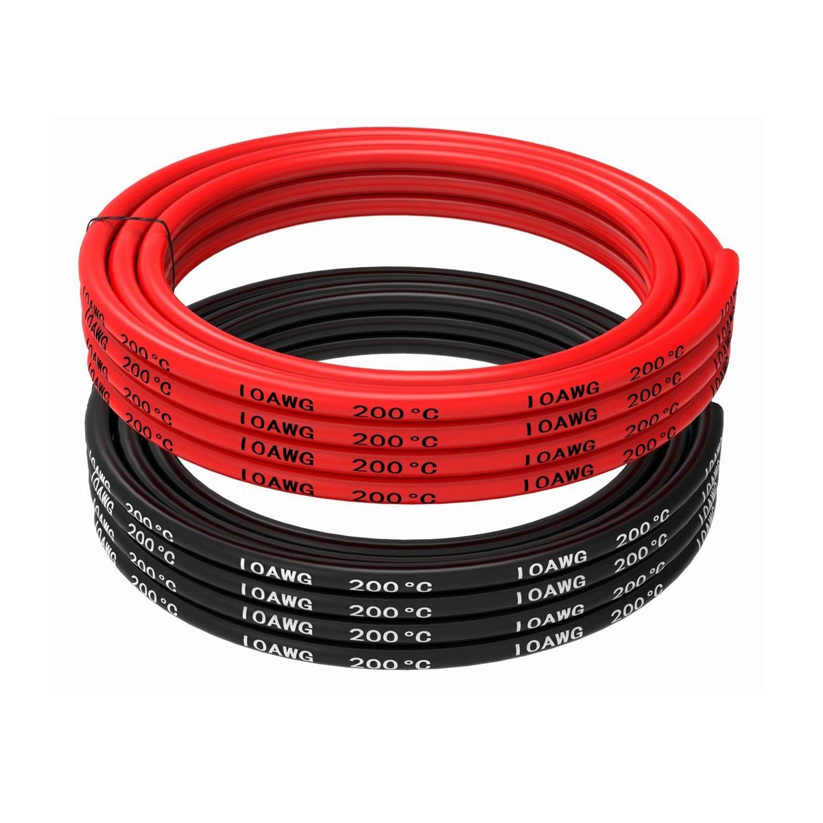 10 Gauge Silicone Wire, Battery Electrical Cable 8.2 Feet Red and 8.2