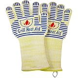 Extreme Heat BB Grill Gloves for Baking, Grilling, &amp; Oven Use – Protection Up To 932°, 14” Long