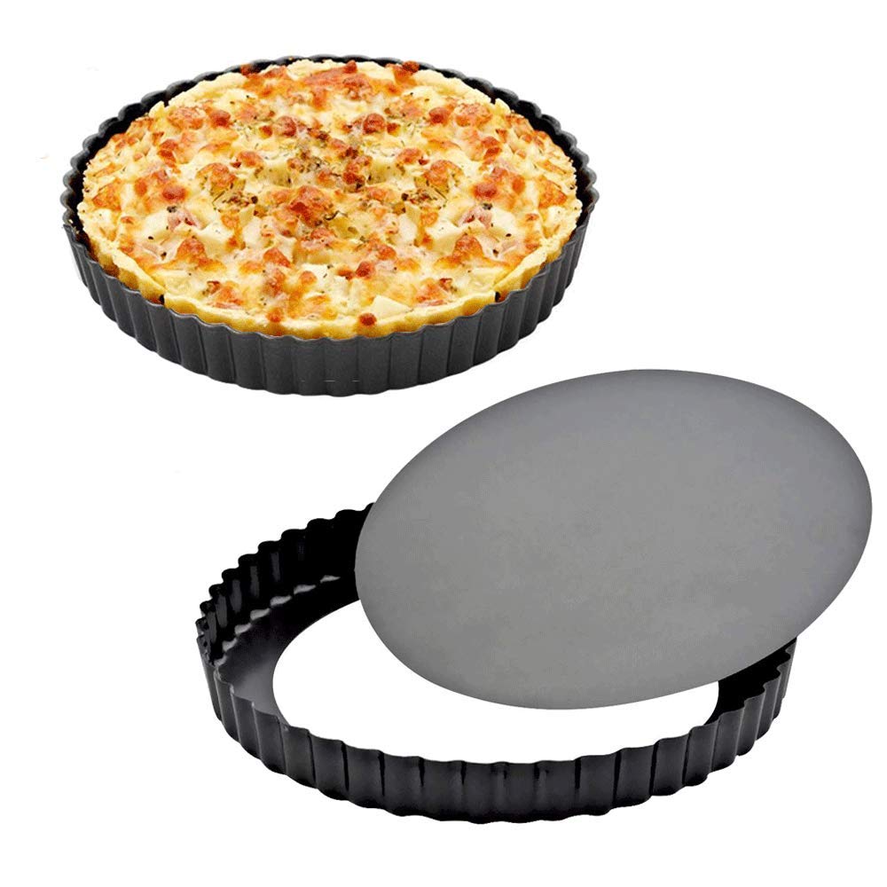 Gutsdoor Tart Pan 10 Inch with Removable Bottom Nonstick Quiche Pan Round Pie Pans for Baking