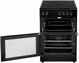 ElectriQ 60cm Double Oven Electric Cooker - Black, Convection, 2 Ovens view 4