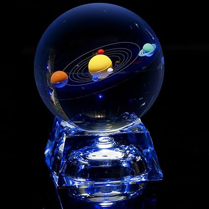 Plutoless 3d Solar System Crystal Ball Rgb