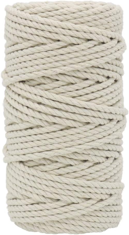 Vivifying 165 Feet 4mm Macrame Cord, Strong Cotton Macrame String for DIY Crafts, Gifts