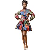 D'IYANU | Malia African Dress for Women – Elegant African Attire – Ankara Print Mini Dress in Regular & Plus Sizes