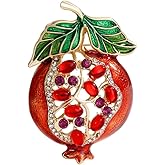 Crystal Pomegranate Brooch pin, Red Fruit Brooch Pin,Sweet brooch,Suit Stud, Shirt Studs, Lapel Pin for women for men,Dainty Christmas Wedding Birthday Holiday Jewelry Unisex Clothing Accessories