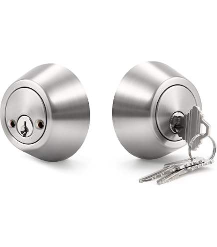 Double Keyed Deadbolt Lock – Stainless Steel, 2-Way Adjustable Cylinder, Keyed Both Sides, 40mm Hole Distance, For Interior & Exterior Doors, Anti-Pry Design