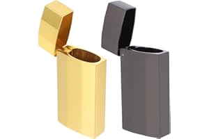 minkissy 2pcs Zinc Alloy Metal Lighter Case Cover Holder Compatible with Bic J5 Mini, Flip-top Protective