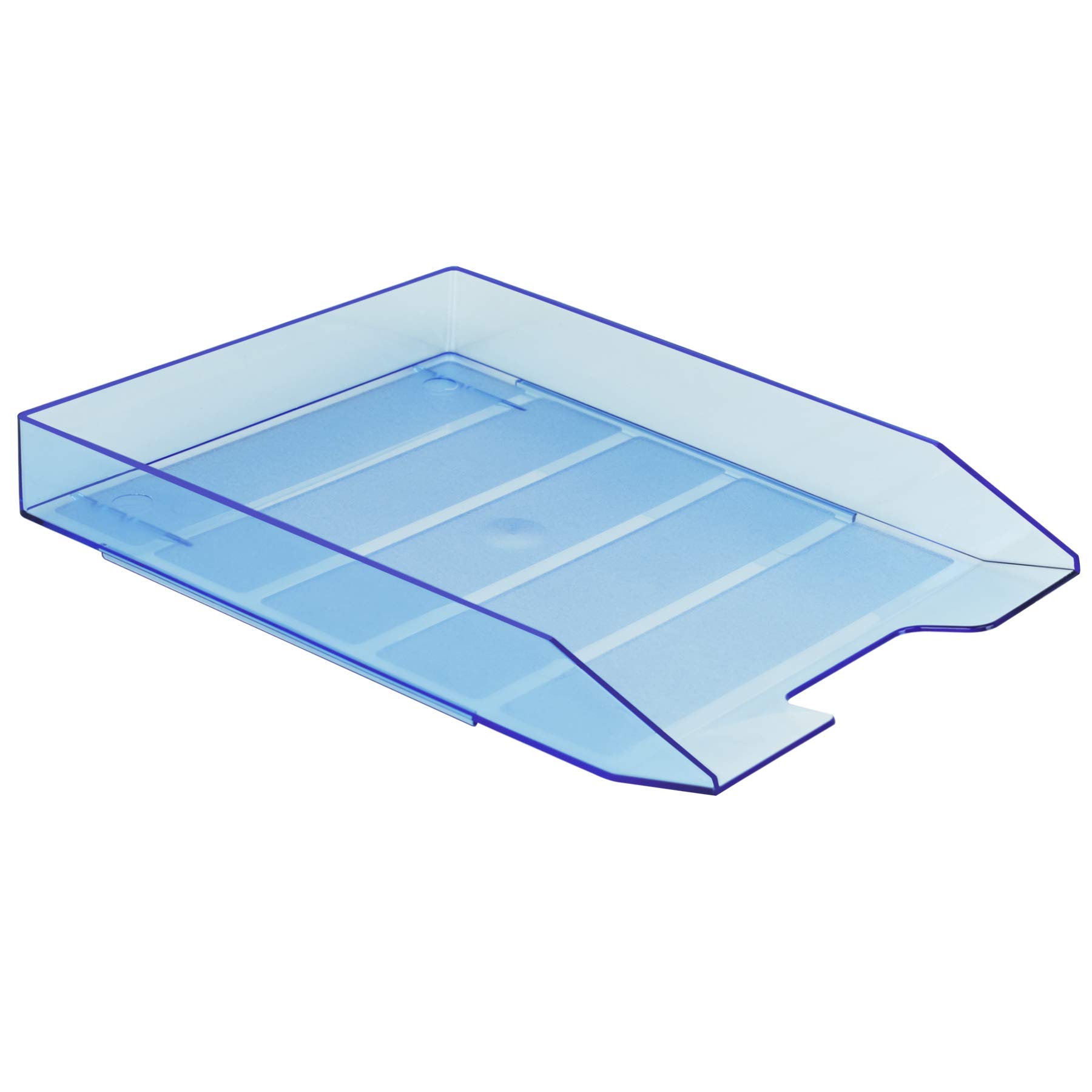 Acrimet Stackable Letter Tray Front Load, Letter Size, Plastic, Clear Blue Color, 1 unit