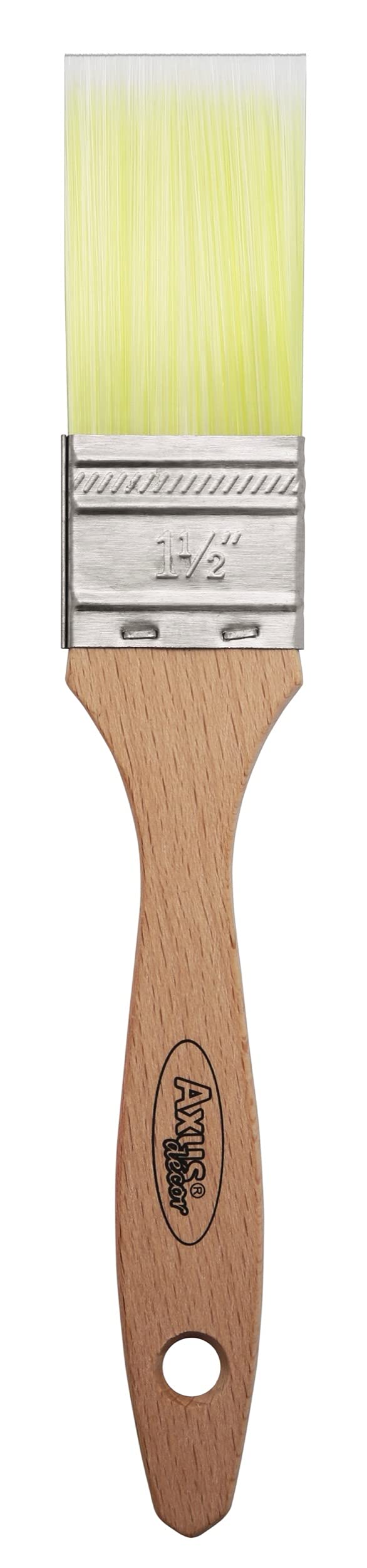 Axus Decor Wood Finishing & Varnish Brush (Lime Series) - 1.5"/38mm - For Applying All Stains & Lacquers Without Dripping, Eco-friendly Natural-Feel Handles, Anti-Rust Stainless Steel, Ultra-Smooth