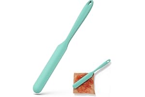 U-Taste 10" Silicone Jar Spatula: 600ºF Heat-Resistant Non-Stick Long Skinny Sourdough Stirring Stick, Sturdy Flexible Narrow
