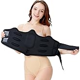 YNEANZD 360 Lipo Foam, Ab Board Lipo Foams Post Surgery with 2 Adjustable Belts, Soft & Breathable Liposuction Abdominal Compression Boards Belly Wrap Tummy Tuck Recovery Waist Cincher Black