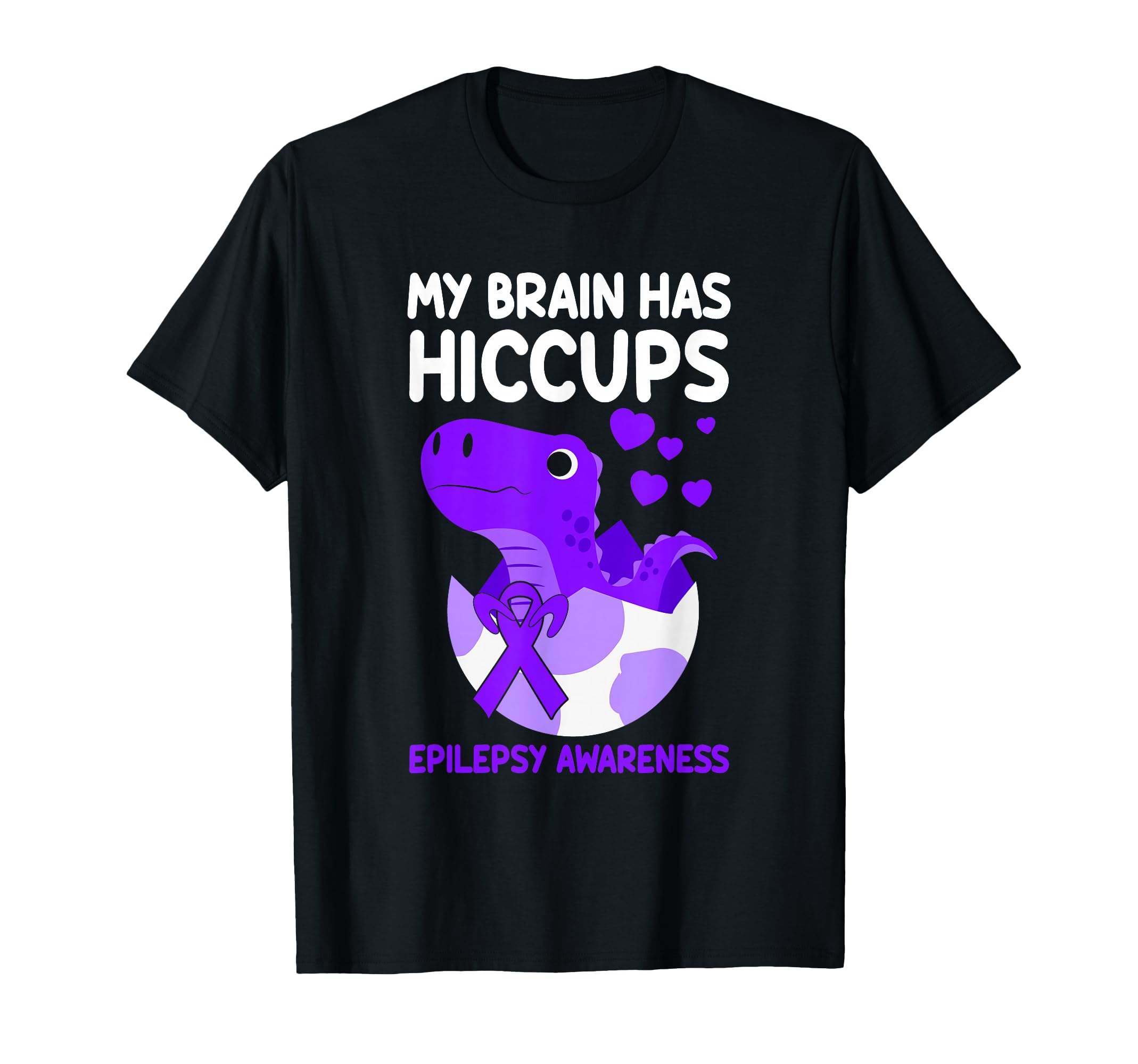 Photo 1 of ***PURPLE T SHIRT***** My Brain Has Hiccups Purple Ribbon Epilepsy Awareness T-Shirt