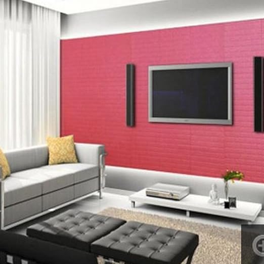 Topking 3d Tapete Wand Stein Korn Diy Wand Aufkleber Deko Fur Wohnzimmer Schlafzimmer Schule Wohnheim Wand Ornament Papier 70 31 1 Cm 27 5 12 1 Cm Rot 1pcs Amazon De Baumarkt