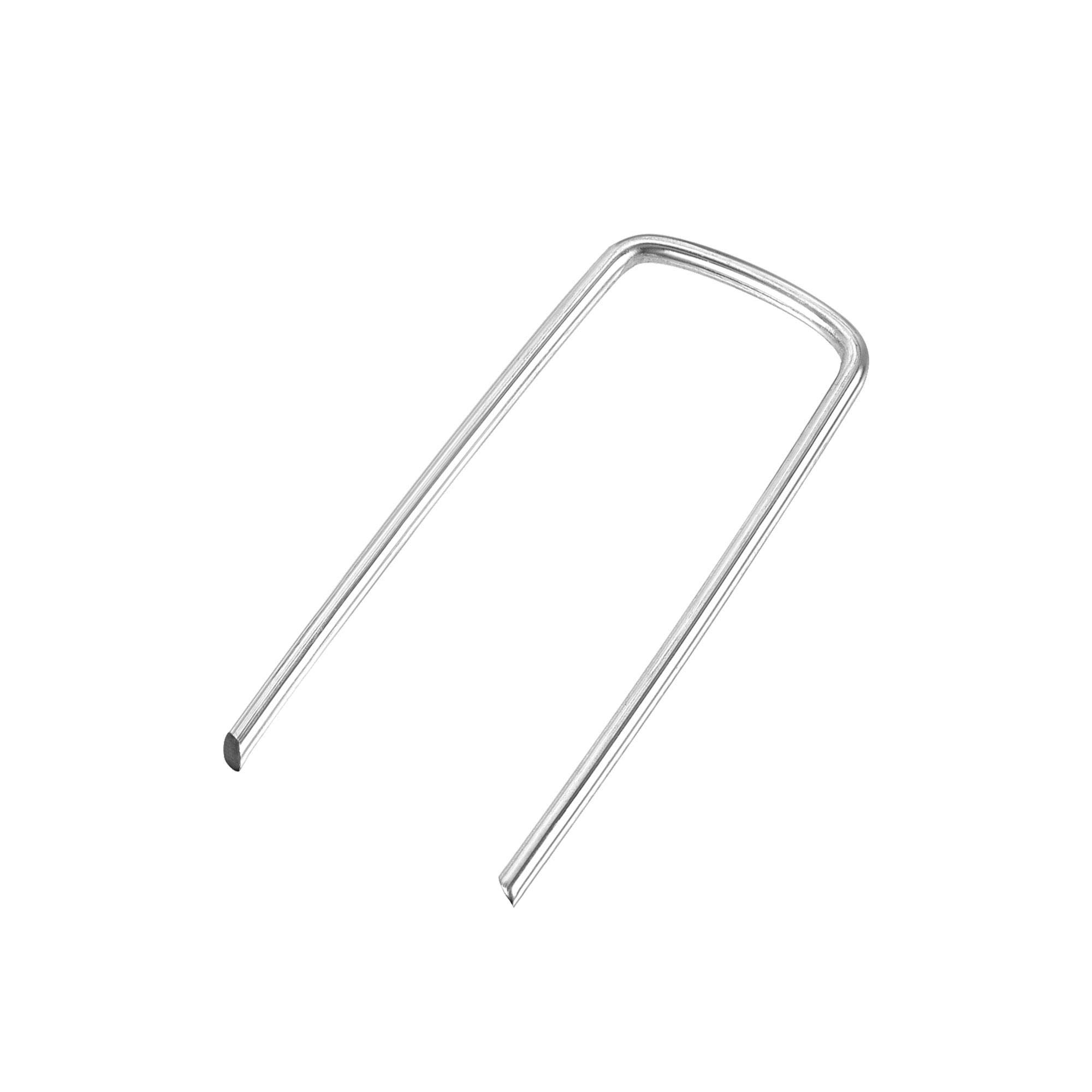 sourcing map U-Shaped Garden Stakes, Galvanized Landscape Staples U Pins Anchor Fence Pegs, 100x40mm(LxW) 4mm Rod Dia Square 8pcs