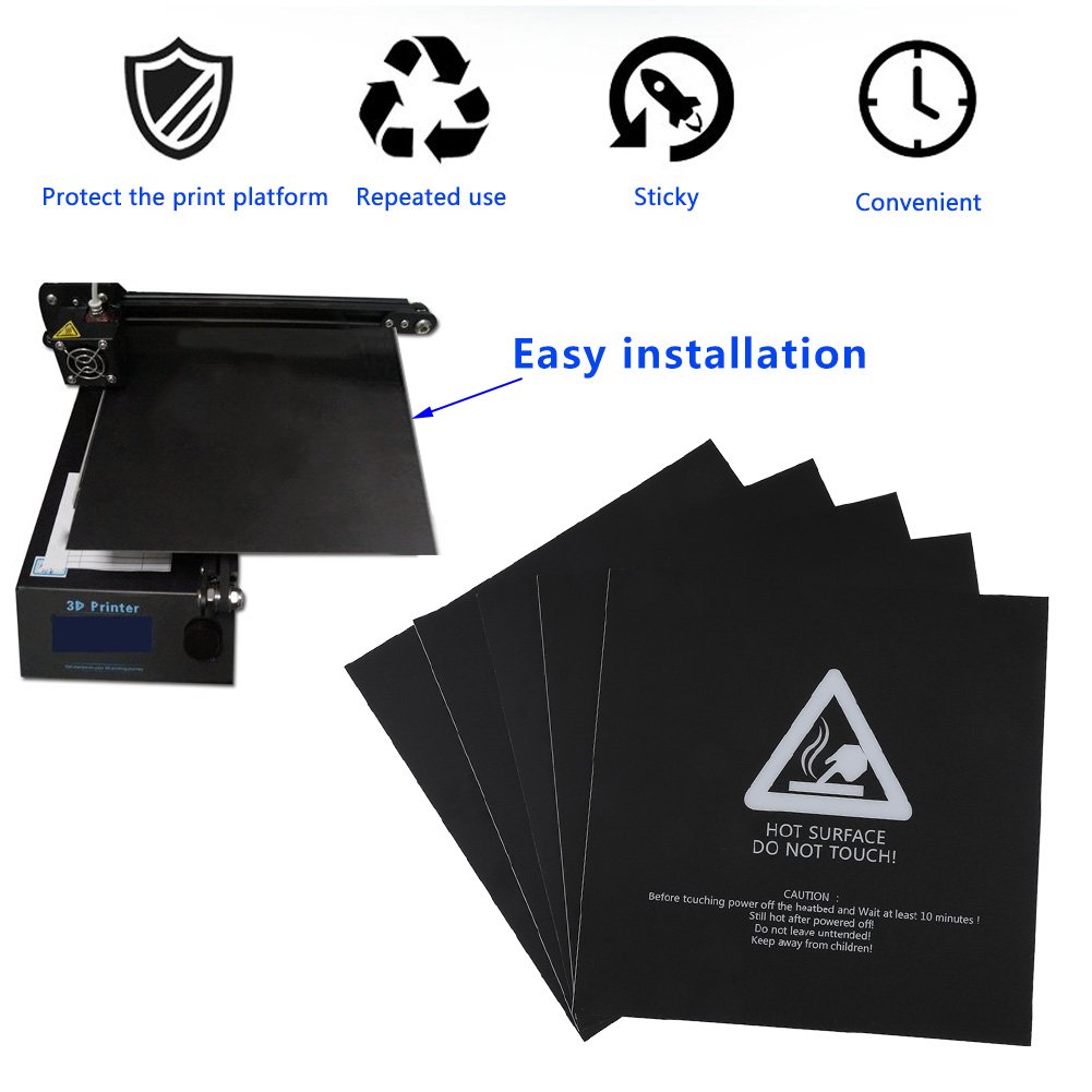 Aramox 5Pcs 220x220mm 3D Printer Parts Heating Bed Board Printing Sticker Adhesive Bed Belt - Image 5