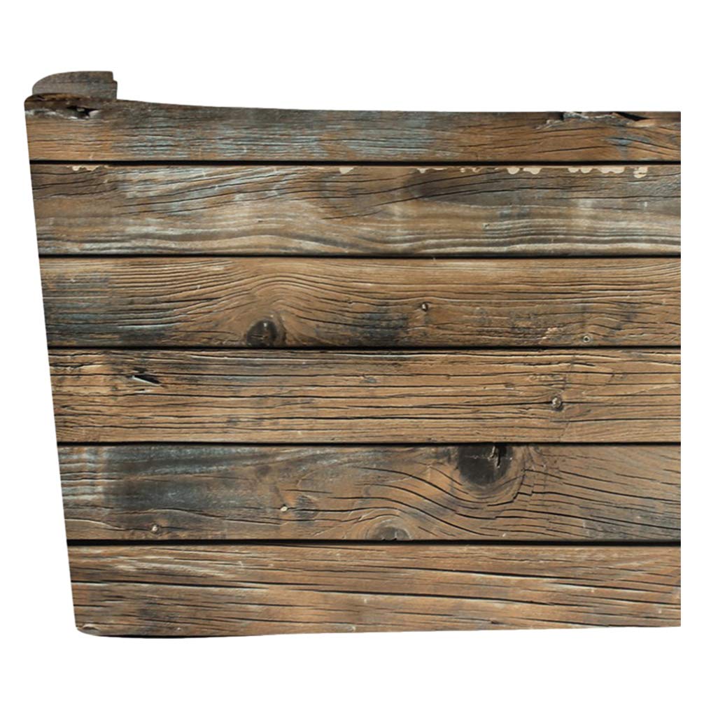 VOSAREA Rustic Wood Wallpaper Wood Plank Wallpaper Self Adhesive Removable Stick and Peel Faux