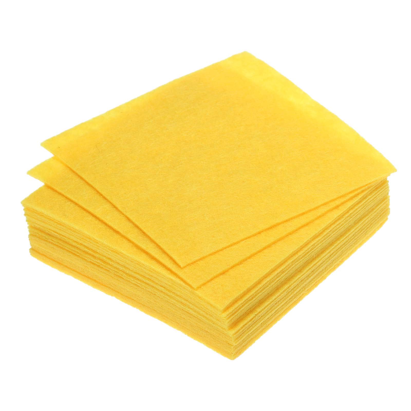 PATIKIL Soft Felt Sheets Fabric Craft Sheets Yellow 4 Inch x 4 Inch for DIY, Hobby, Decoration Pack of 21