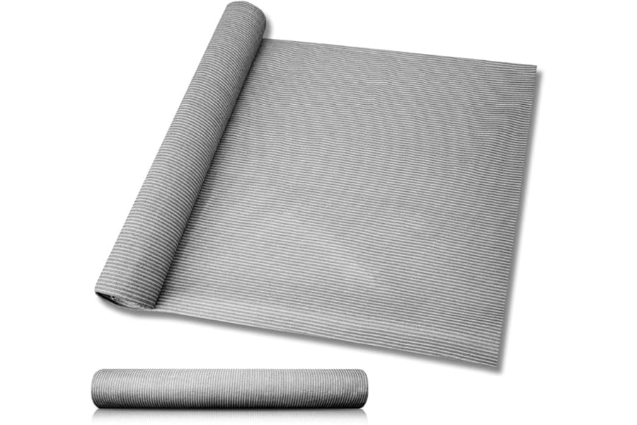 Windscreen4less 12'x3' Sun Shade Fabric Roll Shade Cloth Cover Wind Screen UV Block for Outdoor Pergola Patio Backyard Garden Greenhouse, Light Grey