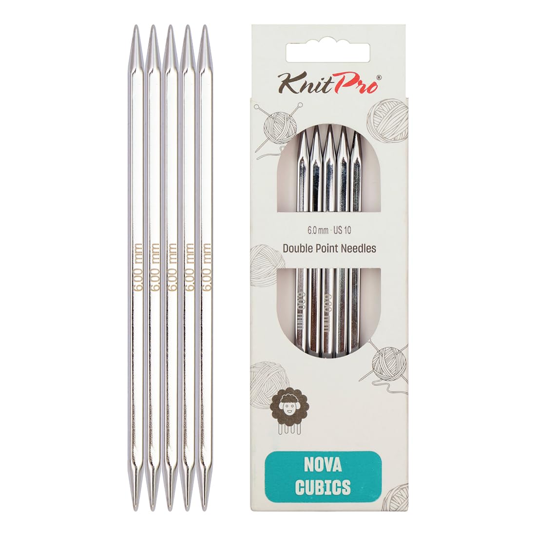 KnitPro Nova Cubics Double Pointed Needles 8" (20cm) | 6.00mm — image 1