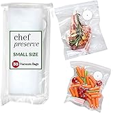Chef Preserve Reusable Vacuum Sealer Bags for Food – 30 BPA-Free Small (8 x 10 in) Food Storage Bags, Freezer, Microwave – Odor-Resistant, Leak-Proof – Compatible with Chef Preserve Vacuum Sealers