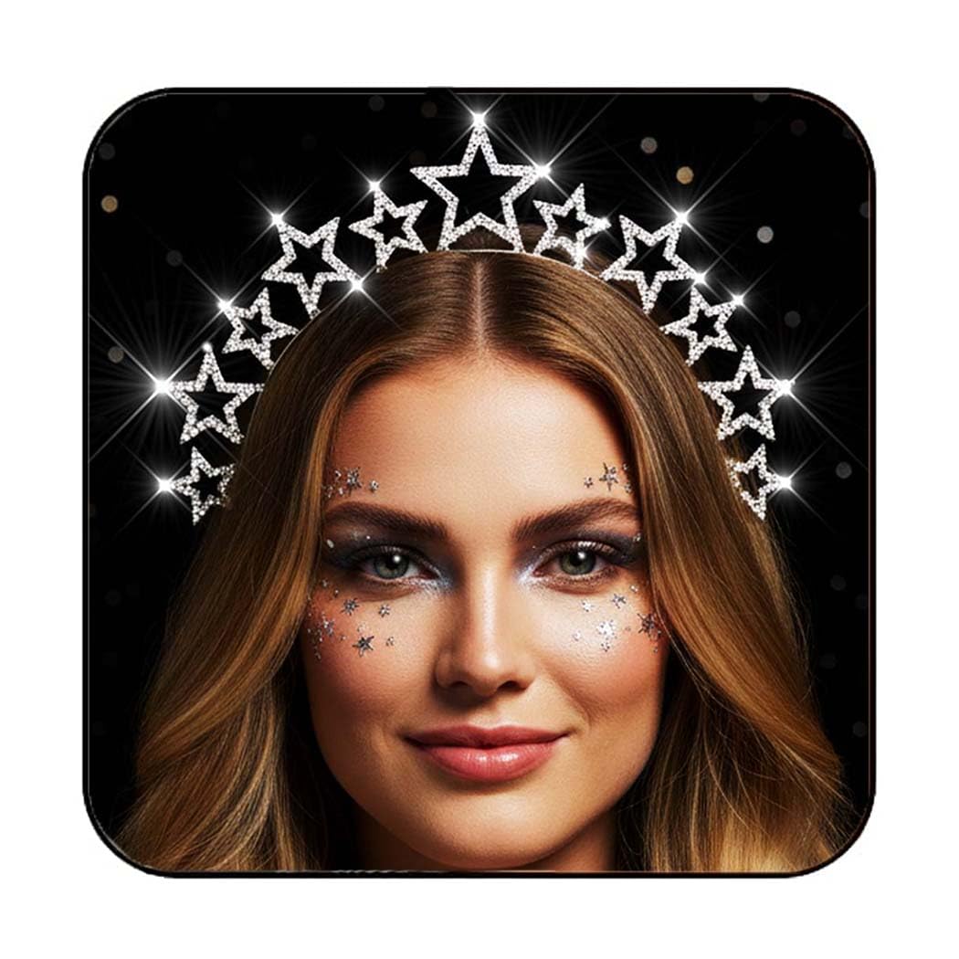 Generse Star Headband Rhinestone Hair Bands Party Headpiece Wedding Hair Accessories for Women and Girls 1Pcs (Sliver)