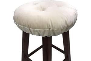 Augld Bar Stool Cushion Soft Velvet Padded Round Stool Cover 12" Velvet Beige