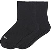 HUE Women's Merino Wool Warm Winter Mini Crew Breathable Natural Temperature Regulating Athletic Socks 2 Pair Pack