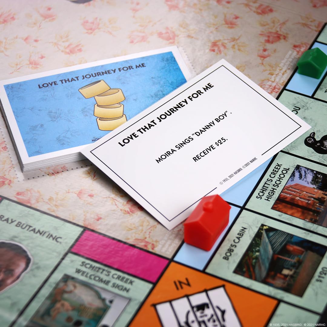 Monopoly Schitt's Creek | Game Tokens Include Bebe Crow, Patrick's Guitar, Rosebud Motel Key & More | Officially Licensed and Collectible Monopoly Game Based on Award Winning Series Schitt's Creek