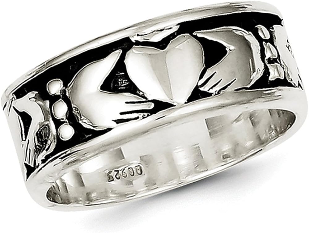 Mens Claddagh Ring in Sterling