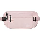 MoKo Secure Travel Money Belt, Undercover Hidden RFID Blocking Travel Wallet, Anti-Theft Passport Wallets for Men Women, Pink