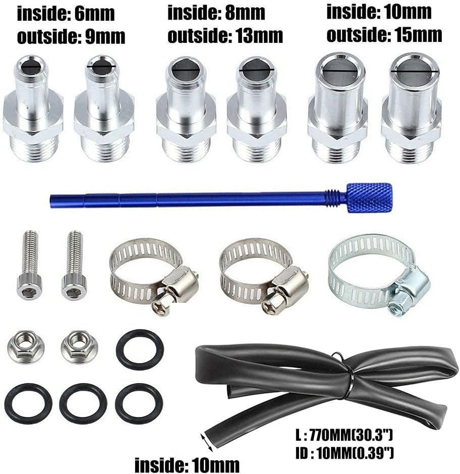 300ml Aluminum Oil Catch Can Car Reservoir Tank Universal Air Oil Seperator with Air Filter, Hose and Other Accessories (Blue) … - Image 4