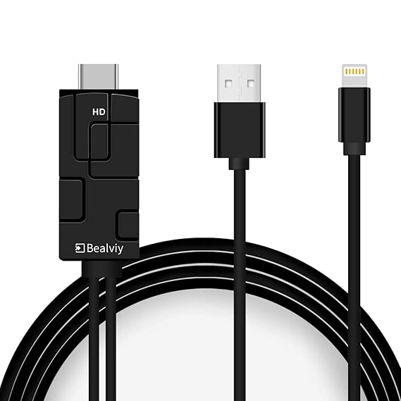 HDMI Kabel, Bealviy 6.6ft Digital-AV-Adapterkabel HDMI-Konverter Unterstützt 1080P HDTV-kompatibel mit dem Pad, HDMI-Adapter,