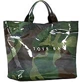 KAMEILONG Women's Large PVC Tote Bag Letters Print Handbags Paper Shoulder Bag Clear Shopping Hobo Bag