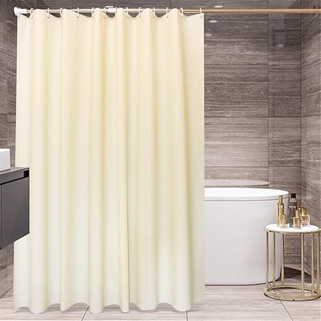 Miwang Hotel Toilet Beige Solid Color Shower Curtain Cloth