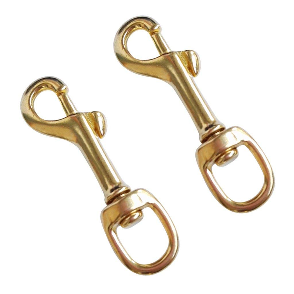 Solid Brass Single Ended Swivel Eye Bolt Snap Hook Clip Buckle for Straps Bags Belting Outdoors Tents