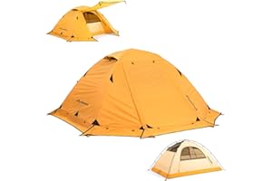 BISINNA 4 Season Tent for Backpacking Winter Tents 2 Person Lightweight Cold Weather Tents Waterproof Double Layer All Season Tent Aluminum Alloy Poles Easy Set Up for Camping, Hiking, Outdoor