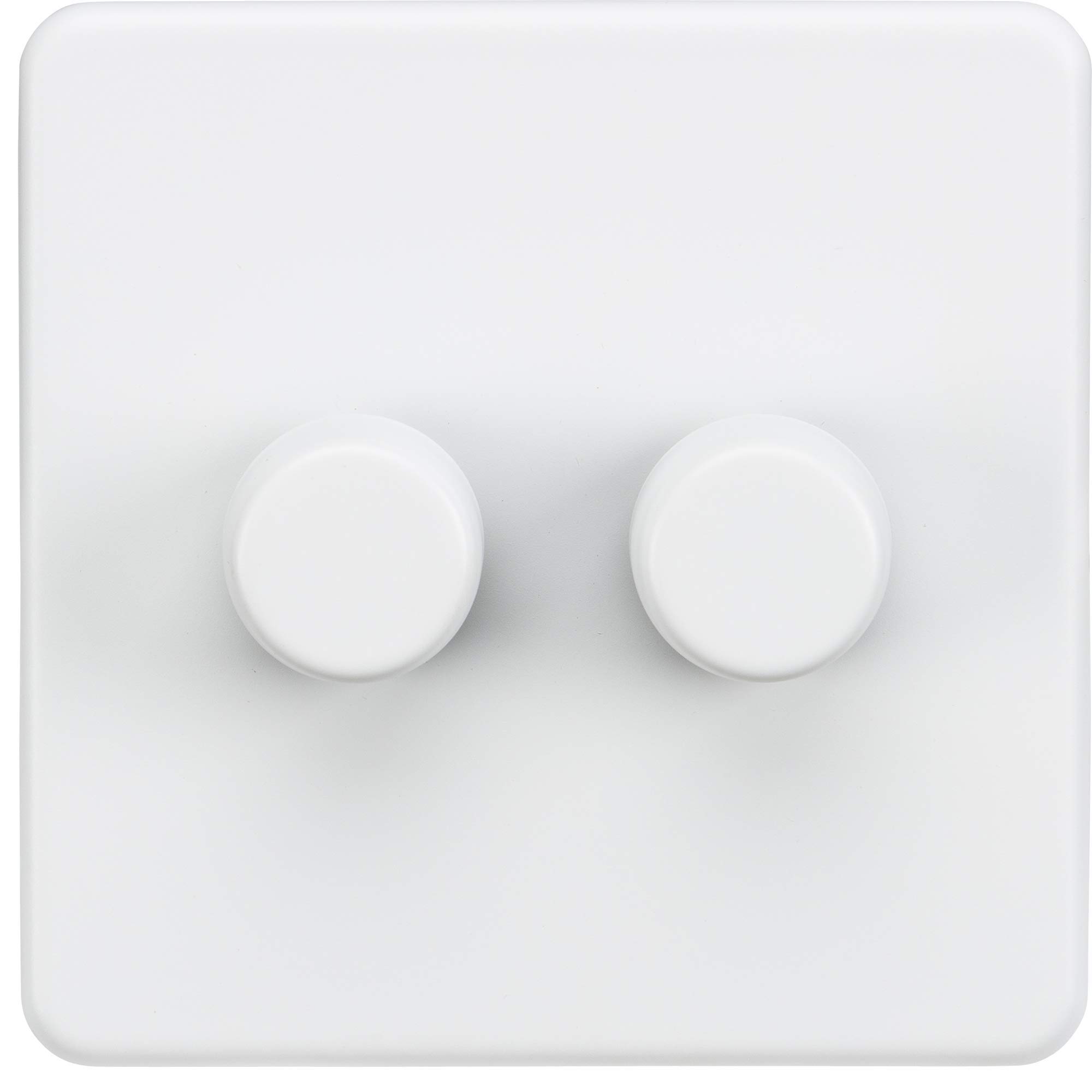 Screwless 2G 2-way 10-200W (5-150W LED) trailing edge dimmer - Matt White