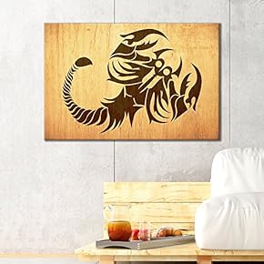 Canvas Wall Art - Scorpion Pattern on Vintage Wood Background - Giclee Print Gallery Wrap Modern Home Art Ready to Hang - 12x18 inches