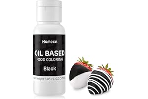 NOMECA Oil Based Food Coloring for Chocolate - 30 Milliliters Upgraded Black Oil Food Color for Baking Cake Decorating, Edible Food Dye for Candy Melts Cookies Easter Egg Icing Fondant Meringues