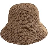 Sun Hat Beach Hat for Womens Summer Straw Hats Foldable Wide Brim Sun Hat Bucket Hat Travel Packable Roll Up Sun Hat