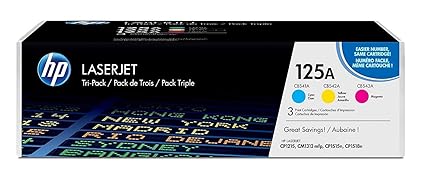 HP 125A 3er-Pack (CF373AM) Cyan/Magenta/Gelb Original Toner für HP Color Laserjet CP1215, CP1515, CM1312