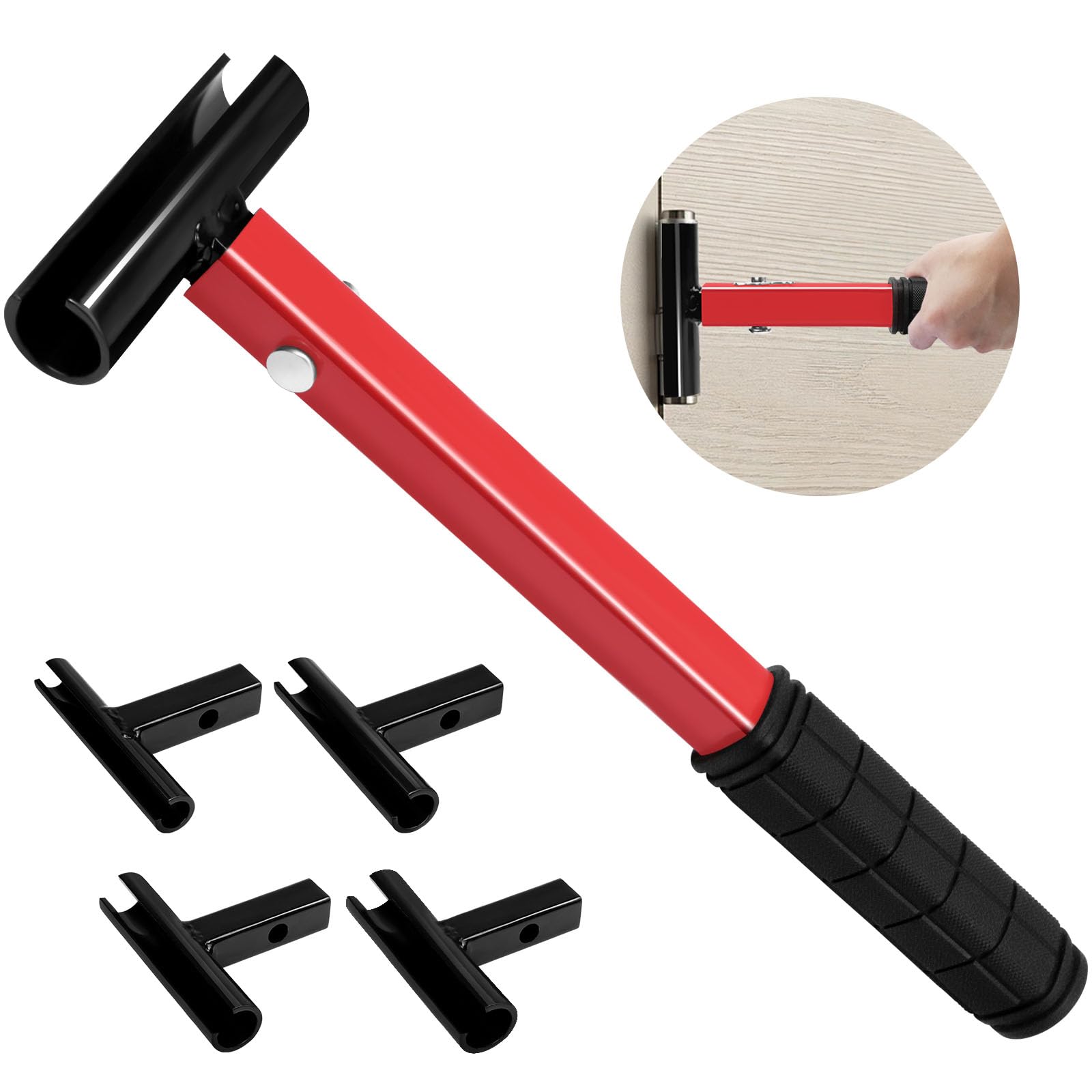 Photo 1 of Door Hinge Adjustment Tool Kit, 4 In 1 Hinge Gap Adjusting Wrench for Residential and Commercial, Heavy Duty Painted Steel Hinge Bender Wrench with Rubber Grip, Professional Door Hinge Adjustment Tool